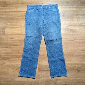 Vintage Wrangler Jeans Mens 38x32(31) 936DEN Cowboy Cut Blue Denim Made in USA